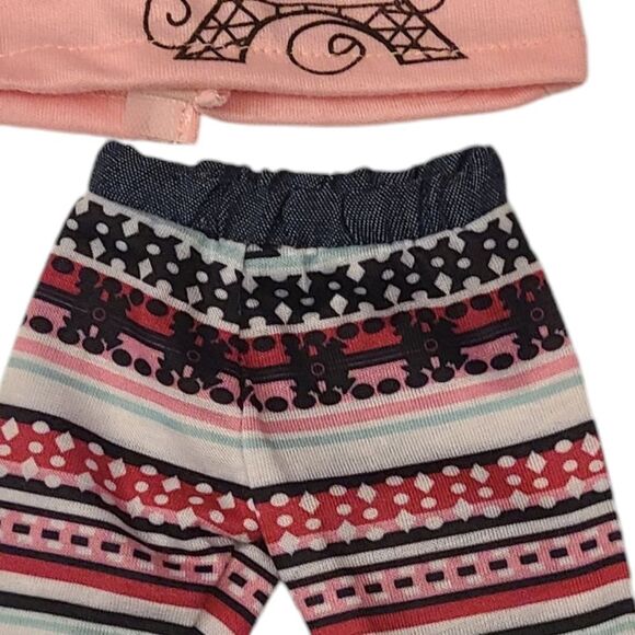 18" Doll Pajamas Parisian Eiffel Tower Soft Knit Top Bottom - Picture 6 of 9